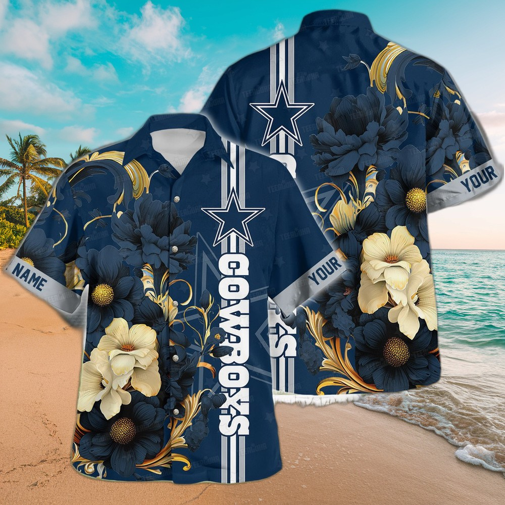 Dallas Cowboys Midnight Bloom Hawaiian Shirt
