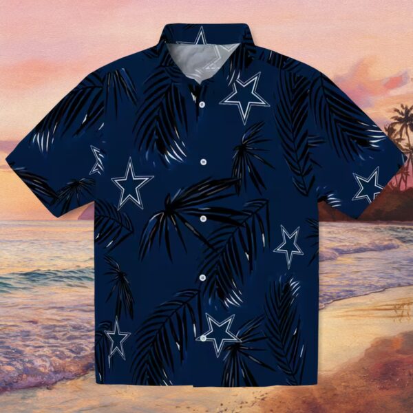 Dallas Cowboys Palm Leaf Blue Hawaiian Shirt