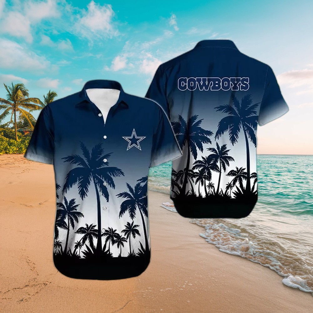 Dallas Cowboys Palm Silhouette Hawaiian Shirt
