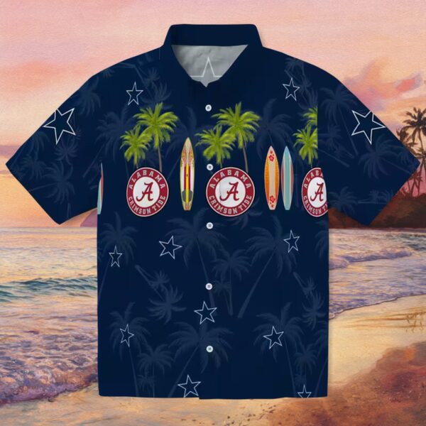 Dallas Cowboys Surfboard Palm Blue Hawaiian Shirt