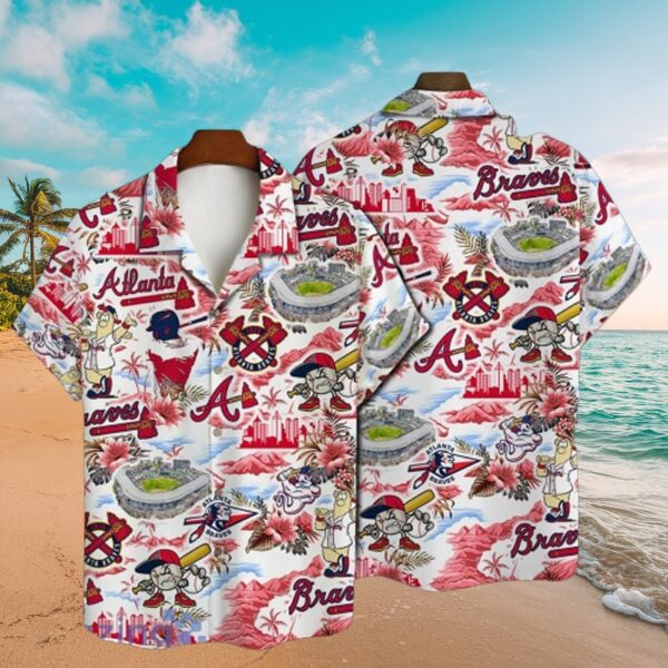 Atlanta Braves Ballpark & Tropical Scene Hawaiian Shirt