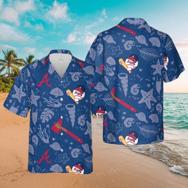 Atlanta Braves Ocean Pattern Aloha Shirt - Official MLB