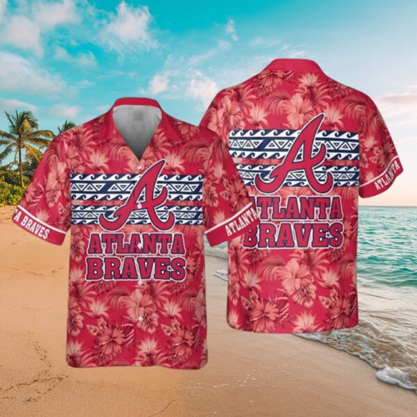 Atlanta Braves Tribal Floral MLB Aloha Shirt