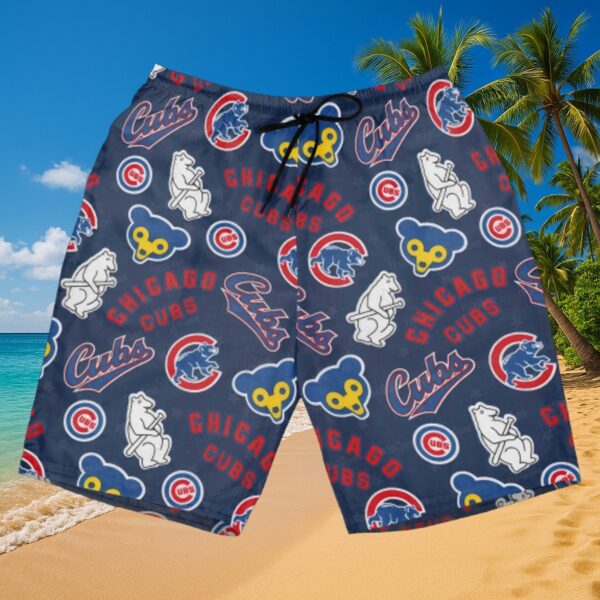 Chicago Cubs Cubbie Blue Pattern Aloha Shirt - Image 3