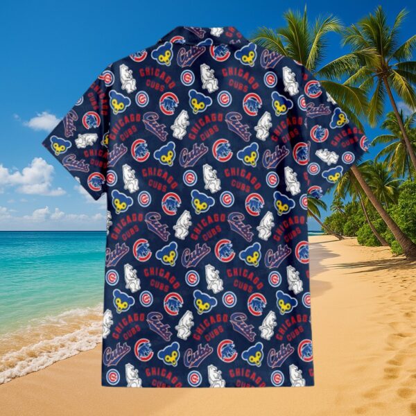 Chicago Cubs Cubbie Blue Pattern Aloha Shirt - Image 4