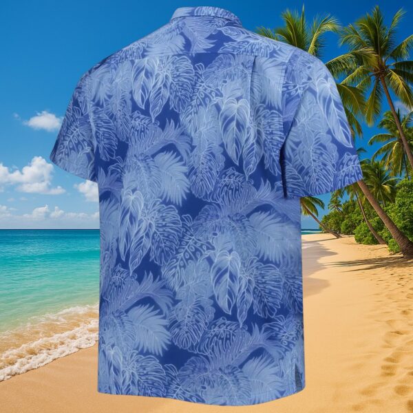 Chicago Cubs Faded Blue Tropical Aloha Shirt MLB Fan Gear - Image 3