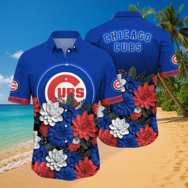 Chicago Cubs Floral Fanfare Aloha Shirt - MLB Tropical Gear