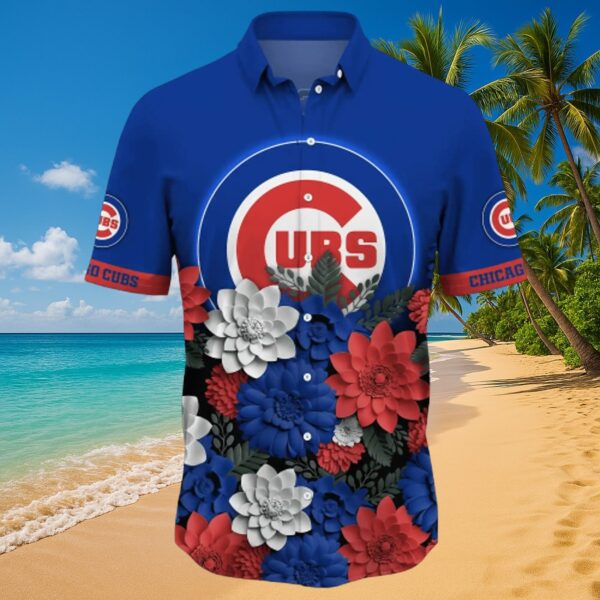 Chicago Cubs Floral Fanfare Aloha Shirt - MLB Tropical Gear - Image 3