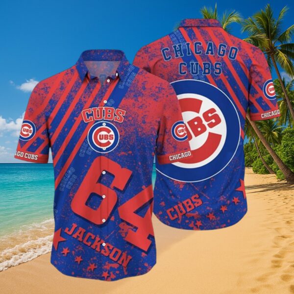 Chicago Cubs Jackson 64 Aloha Shirt - Grunge Fan Gear
