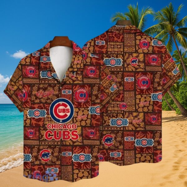 Chicago Cubs MLB Heritage Print Aloha Button-Up Shirt