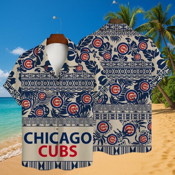 Chicago Cubs Patterned Aloha Shirt - MLB Fan Style