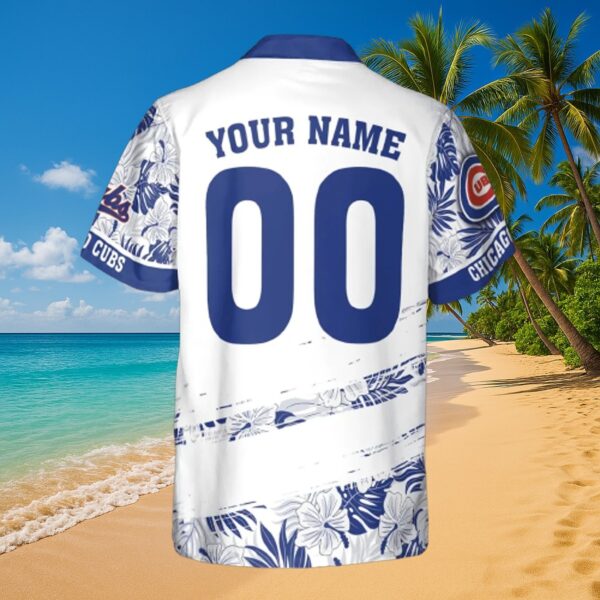 Chicago Cubs Personalized Tropical Print Button-Up Shirt - Image 3