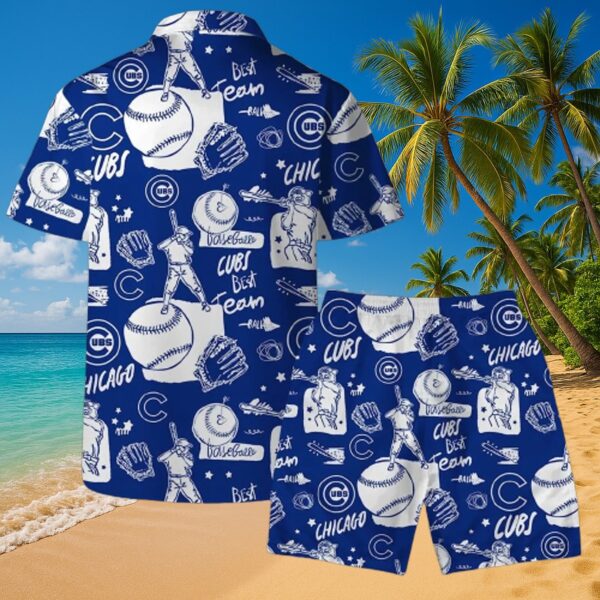 Chicago Cubs Tropical Baseball Print MLB Button-Up Shirt - Image 4