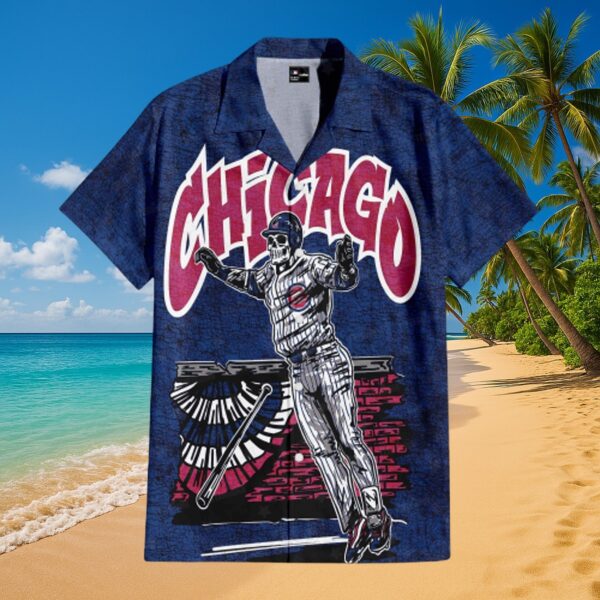 Cubs Grim Striker Aloha Shirt - Unique MLB Fan Art