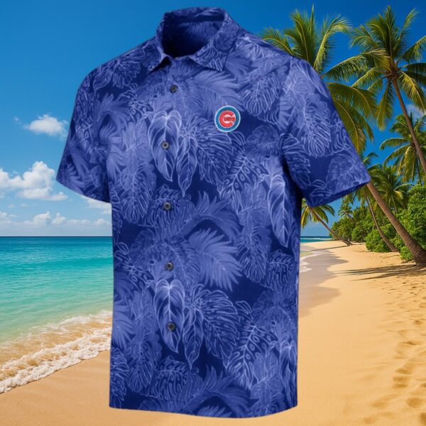 Cubs Midnight Palms Tropical Aloha Shirt - MLB Gear - Image 3