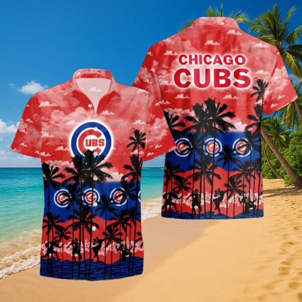 Cubs Sunset Tropical Aloha Shirt - MLB