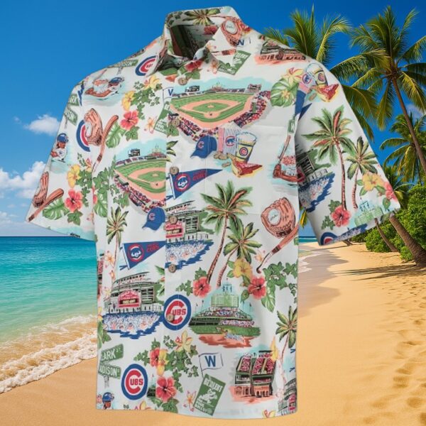 Cubs Wrigley Field Tropical Aloha Shirt - MLB Fan Gear - Image 3