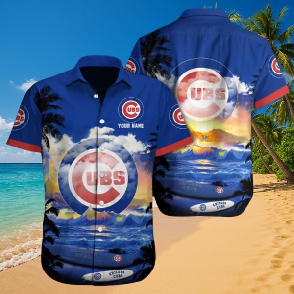 MLB Chicago Cubs Personalized Ocean View Hawaiian Shirt