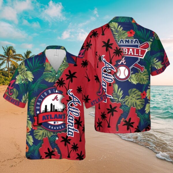 Men's Atlanta Braves Tropical Palm & City Aloha Shirt