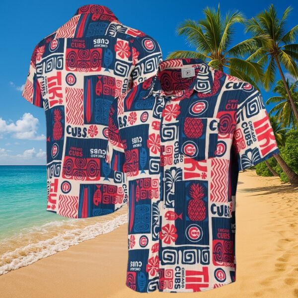 Men's Chicago Cubs Tiki Tropical Aloha Shirt