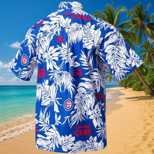 Mens Chicago Cubs MLB Summer Floral Aloha Shirt - Image 3