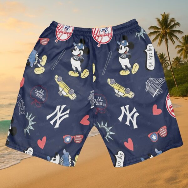 NY Yankees Mickey Mouse 'Big City' Aloha Shirt - Image 3