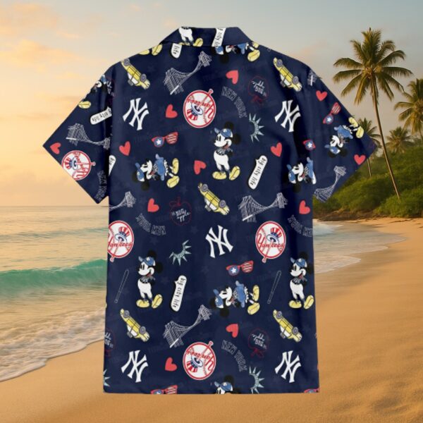 NY Yankees Mickey Mouse 'Big City' Aloha Shirt - Image 4