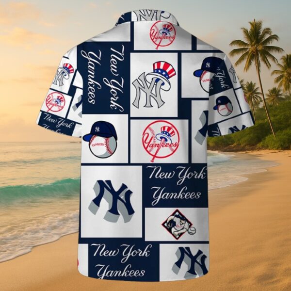 New York Yankees Block Pattern Aloha Shirt - Image 4