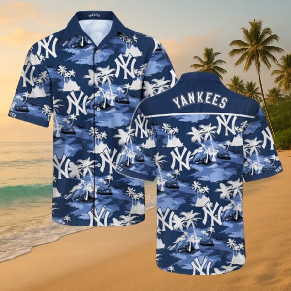 New York Yankees Blue Tropical Island MLB Hawaiian Shirt