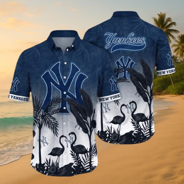 New York Yankees Flamingo Tropical Aloha Shirt