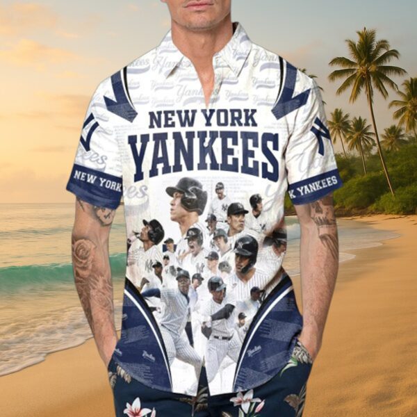New York Yankees MLB Player Action Hawaiian Shirt - Image 4