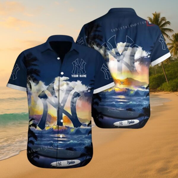 New York Yankees MLB Tropical Beach Hawaiian Fan Shirt