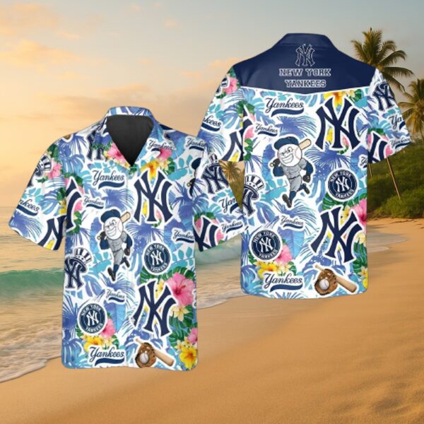 New York Yankees MLB Tropical Print Aloha Shirt