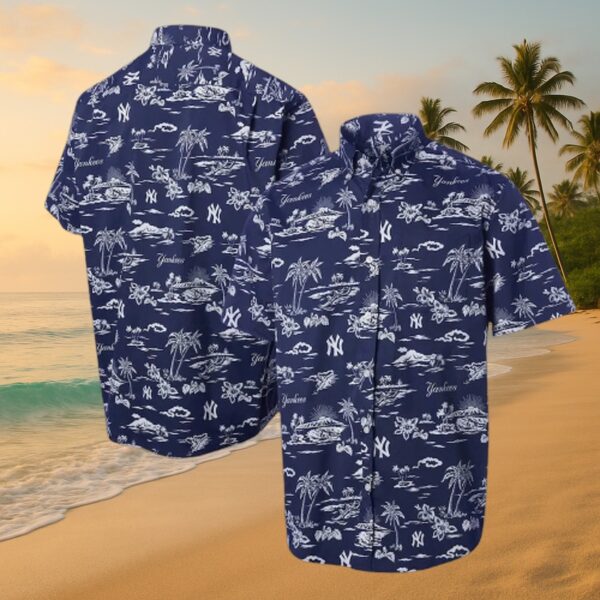 New York Yankees Navy Tropical Aloha Shirt