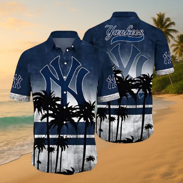 New York Yankees Palm Tree Aloha Shirt - Tropical Fan Apparel