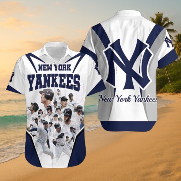 New York Yankees Players Collage Tropical Hawaiian Shirt