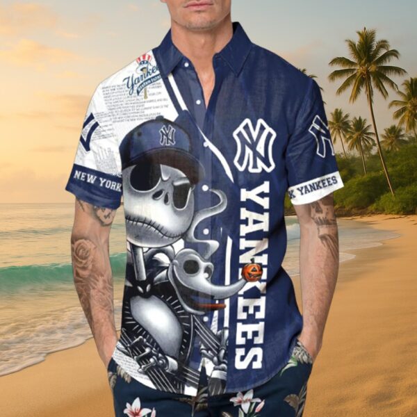 New York Yankees Skeleton MLB Aloha Shirt - Image 4