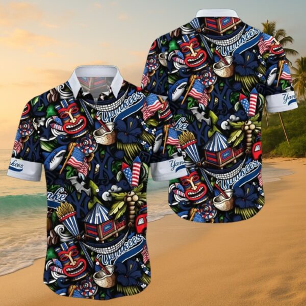 New York Yankees Tiki Aloha Hawaiian Shirt