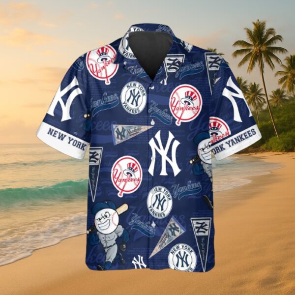 New York Yankees Tropical Icons Print Hawaiian Shirt