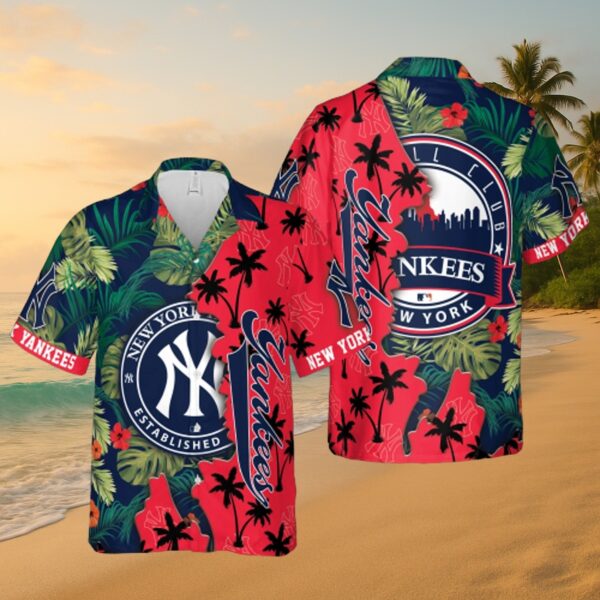 New York Yankees Tropical Split Aloha Baseball Shirt - MLB