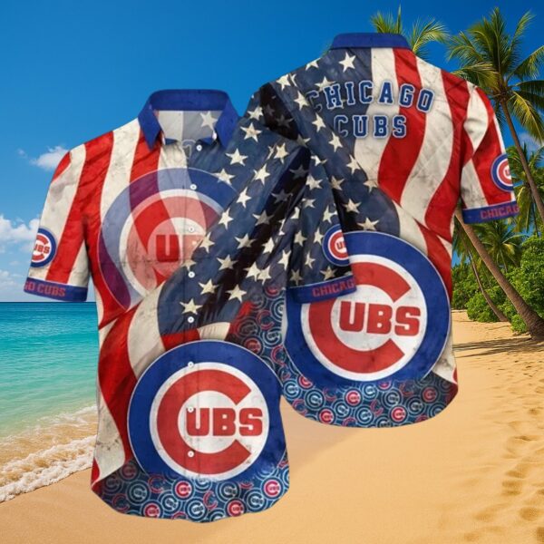 Patriotic Chicago Cubs Hawaiian Shirt - MLB Fanwear