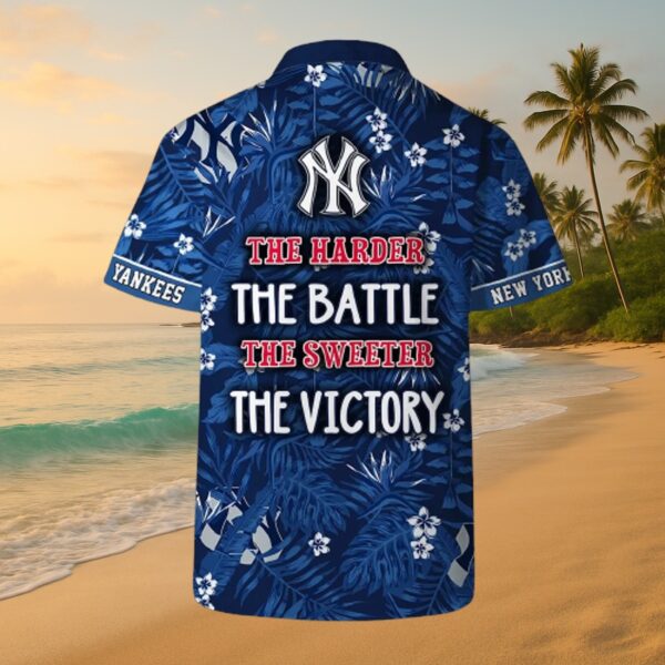 Yankees Navy Tropical Floral Hawaiian Shirt - Image 4