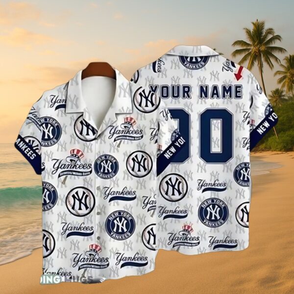 Yankees Personalized Logo Pattern Hawaiian Shirt
