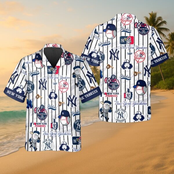 Yankees Pinstripe MLB Hawaiian Fan Shirt