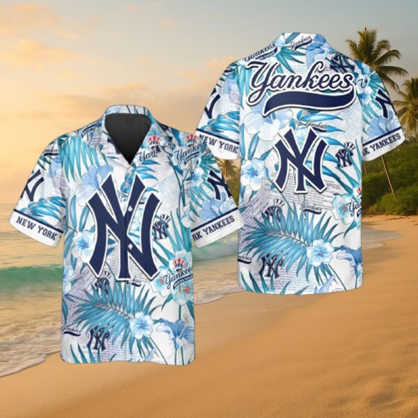 Yankees Tropical Bloom Hawaiian Shirt - MLB Aloha