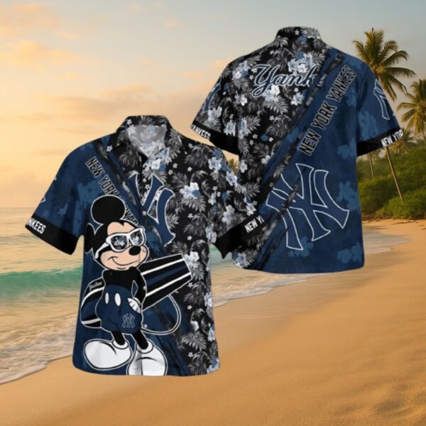 Yankees Tropical Floral Fan Hawaiian Shirt