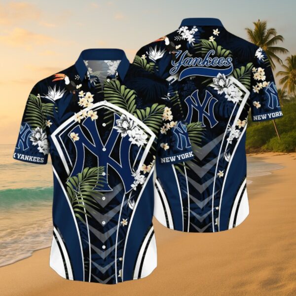 Yankees Tropical Floral MLB Aloha Shirt