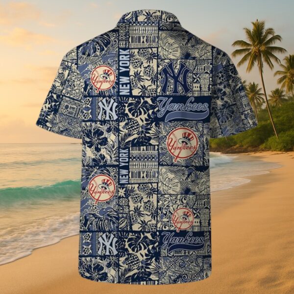 Yankees Tropical Patchwork Aloha Shirt - Image 3