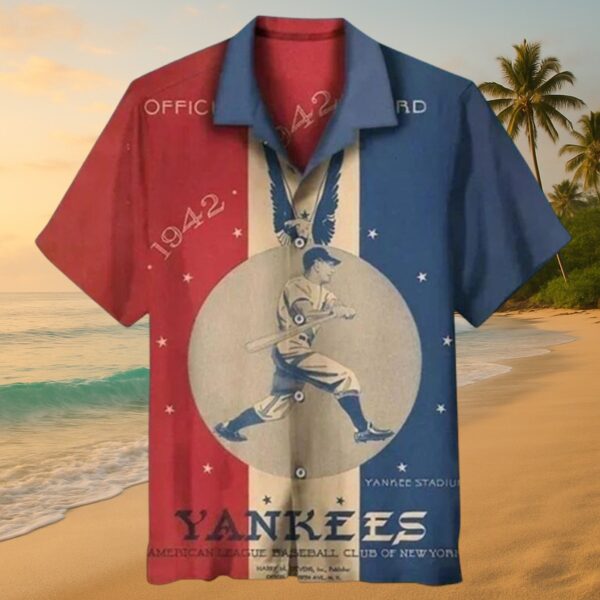 Yankees Vintage 1942 Heritage Red White Blue Hawaiian Shirt