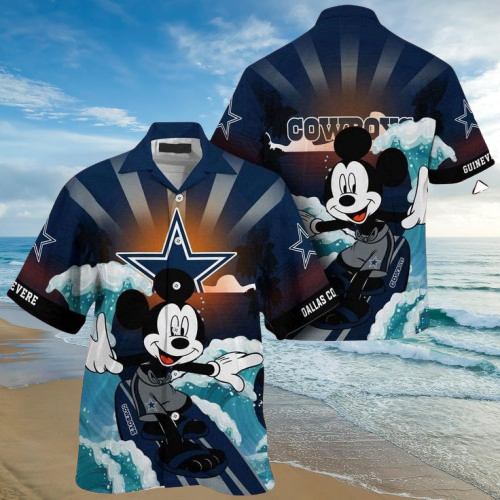Dallas Cowboys Mickey Surfing Hawaiian Shirt